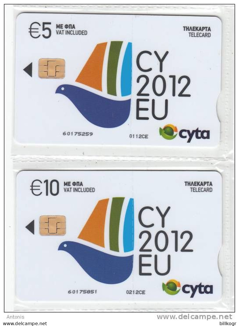 CYPRUS - CY 2012 EU, Collector"s Cards No 24-25, Tirage 500, 09/12, Mint - Cyprus