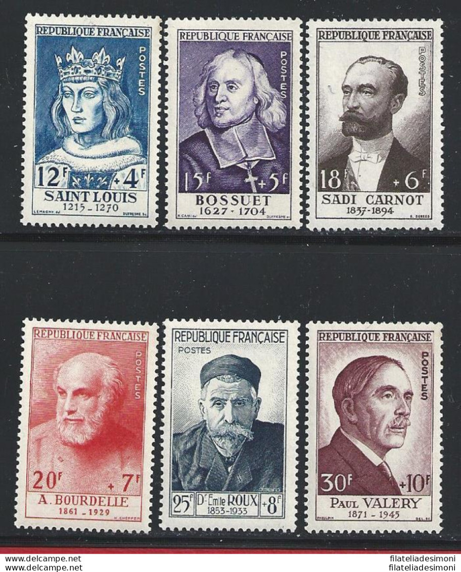 1954 FRANCIA   - N° 989/994  Uomini Illustri  MNH/** - Altri & Non Classificati