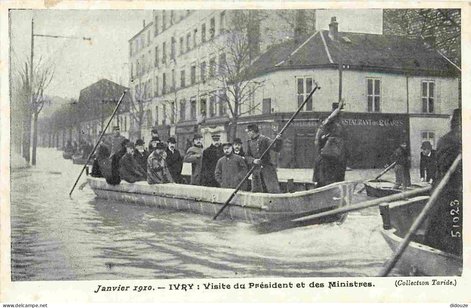 94 - Ivry Sur Seine - Crue De La Seine De 1910 - Visite Du Président Et Des Ministres - Animée - CPA - Voir Scans Recto- - Ivry Sur Seine