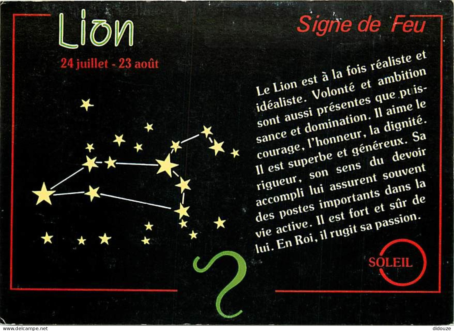 Astrologie - Signe De Feu - Lion - CPM - Carte Neuve - Voir Scans Recto-Verso - Astrologia