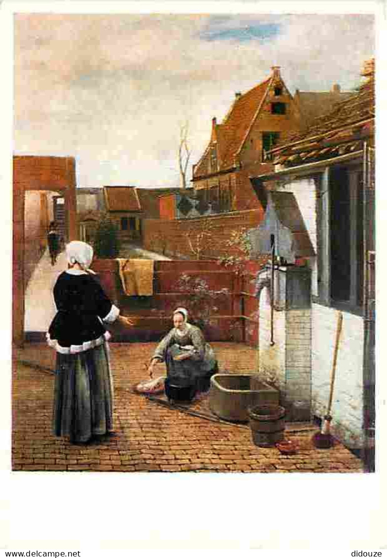 Art - Peinture - Pieter De Hooch - Femme Et Servante Dans Une Cour - CPM - Voir Scans Recto-Verso - Peintures & Tableaux