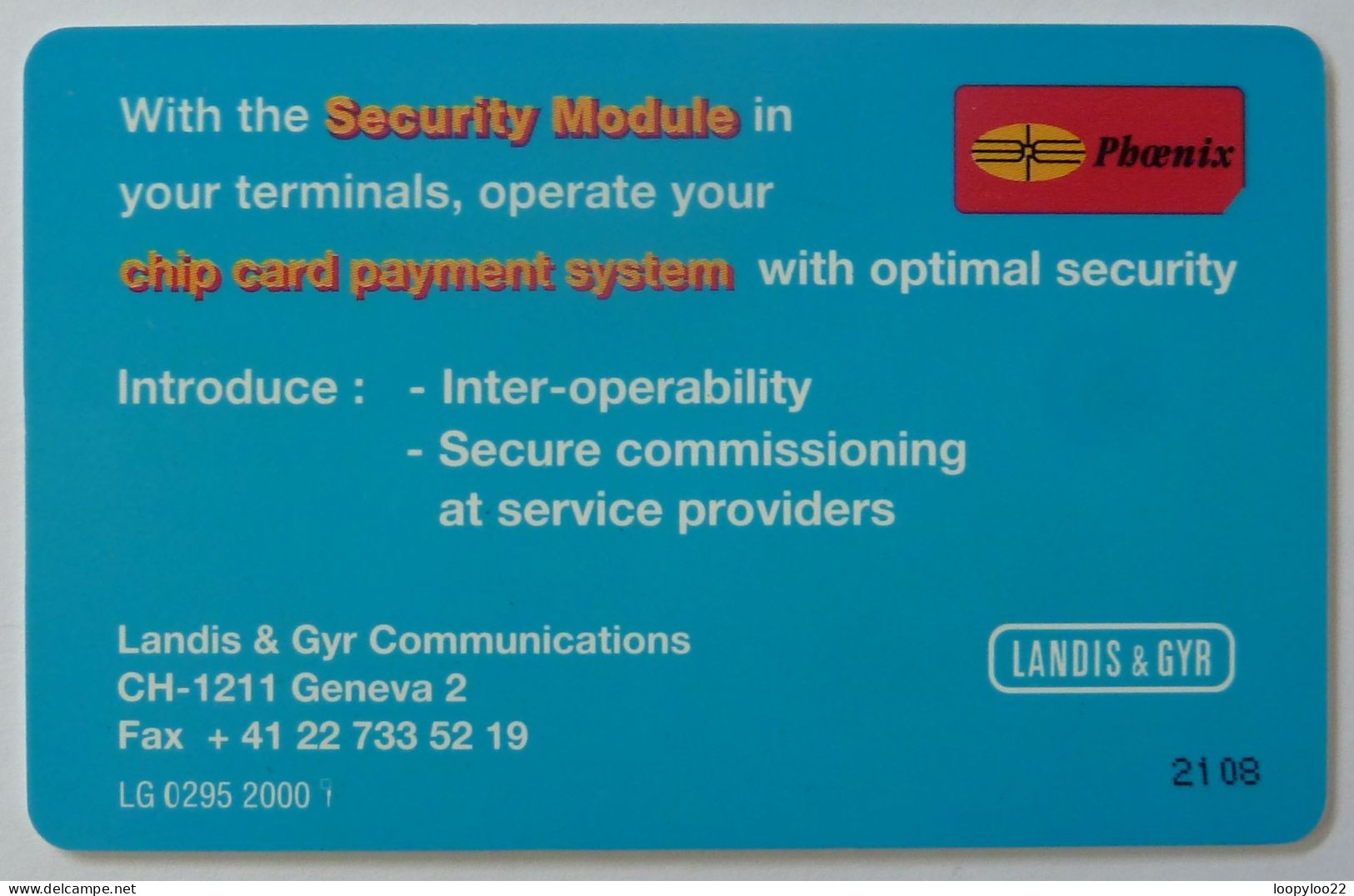 SOUTH AFRICA - Landis & Gyr Communications - 50 Units - Tender Card - Phoenix - Suráfrica