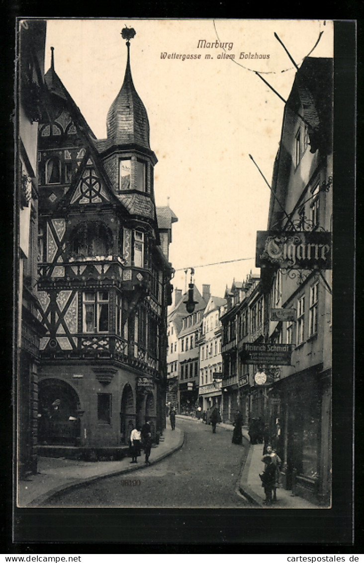 AK Marburg, Das Alte Holzhaus In Der Wettergasse  - Marburg