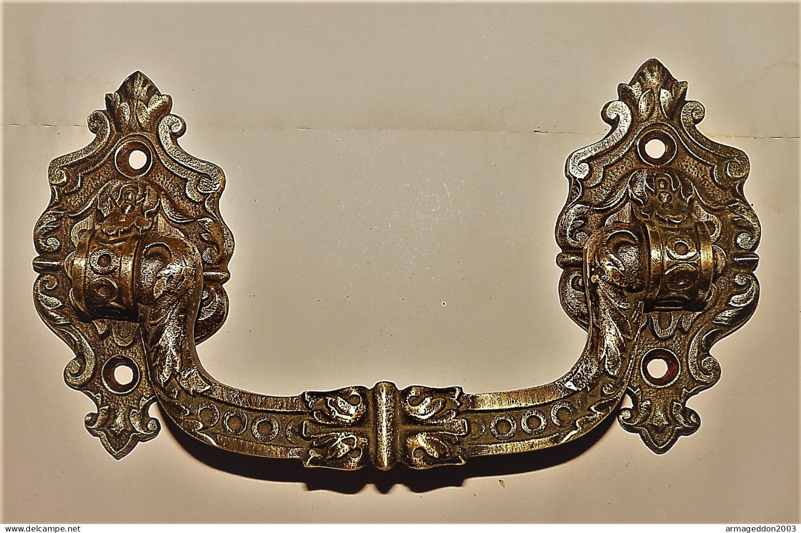 ANCIEN LOT 2 POIGNEES DE TIROIR BRONZE SIGNE E. MULLER PARIS STYLE LOUIS XV TBE - Bronces