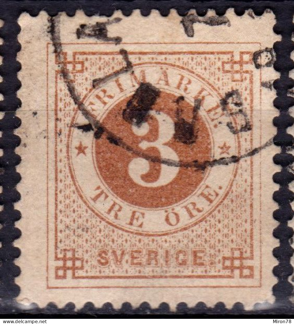 Stamp Sweden 1872-79 3o Used Lot46 - Used Stamps