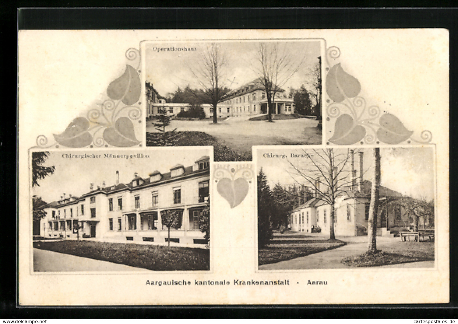 AK Aarau, Krankenanstalt, Chirurgischer Männerpavillon, Operationshaus  - Aarau