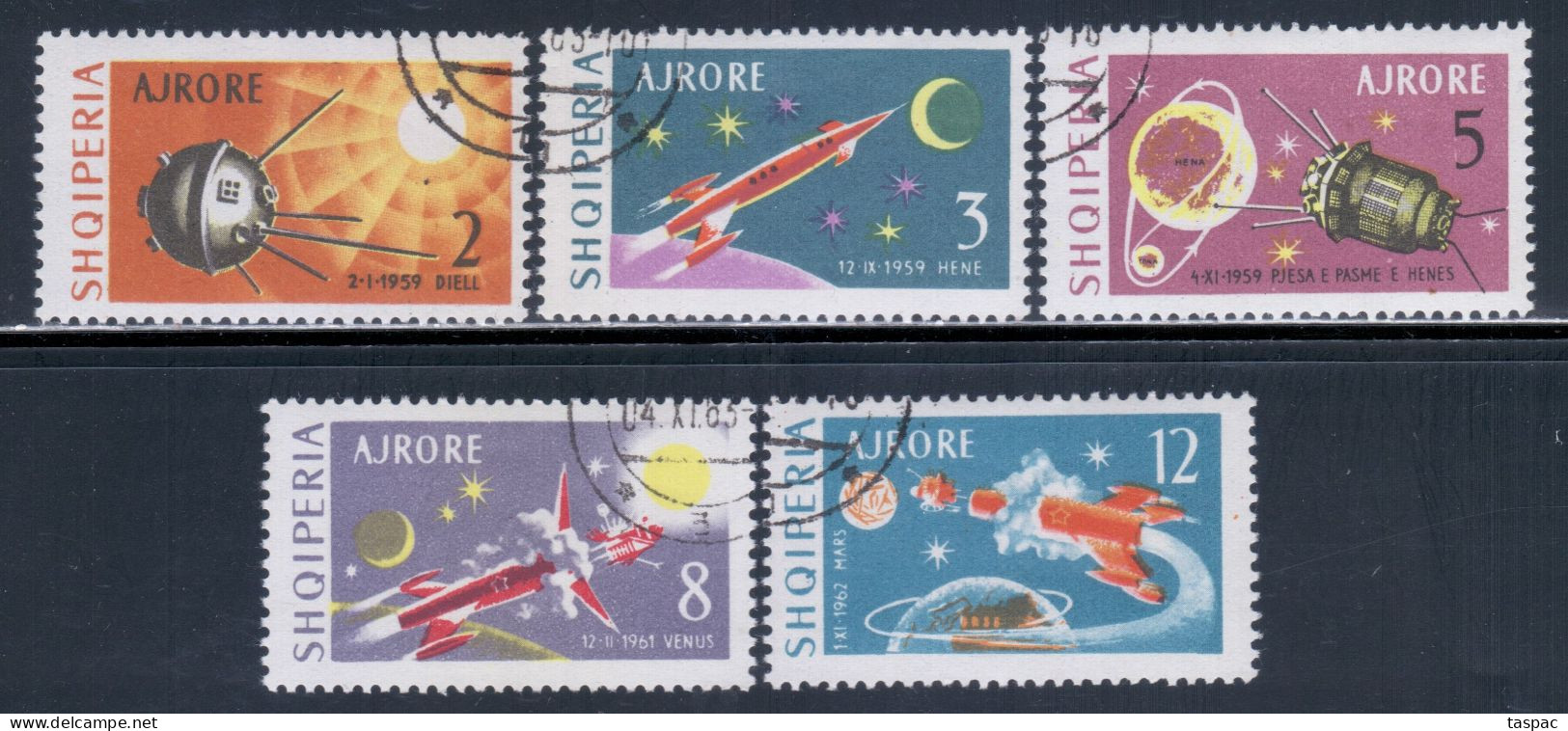 Albania 1963 Mi# 779-783 Used - Russian Interplanetary Explorations / Space - Europe