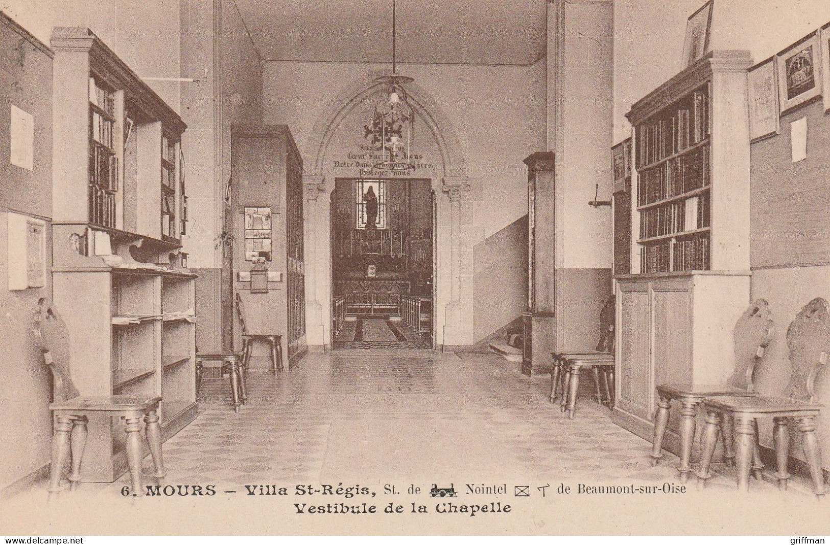 MOURS VILLA SAINT REGIS VESTIBULE DE LA CHAPELLE 1936 TBE - Mours