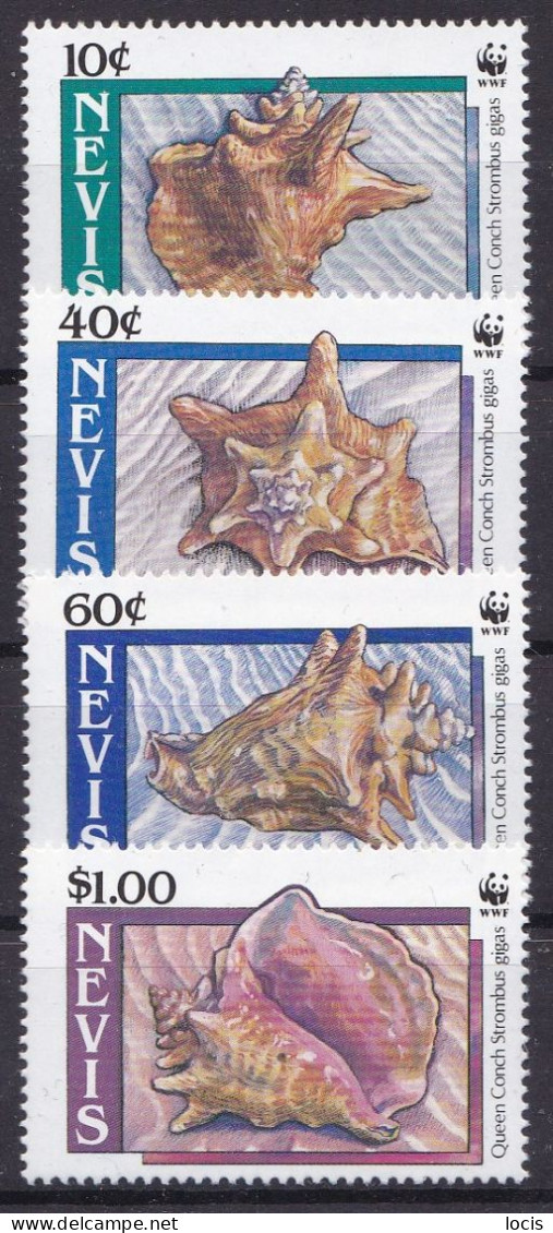 NEVIS 1990 MNH**- WWF - Conchas