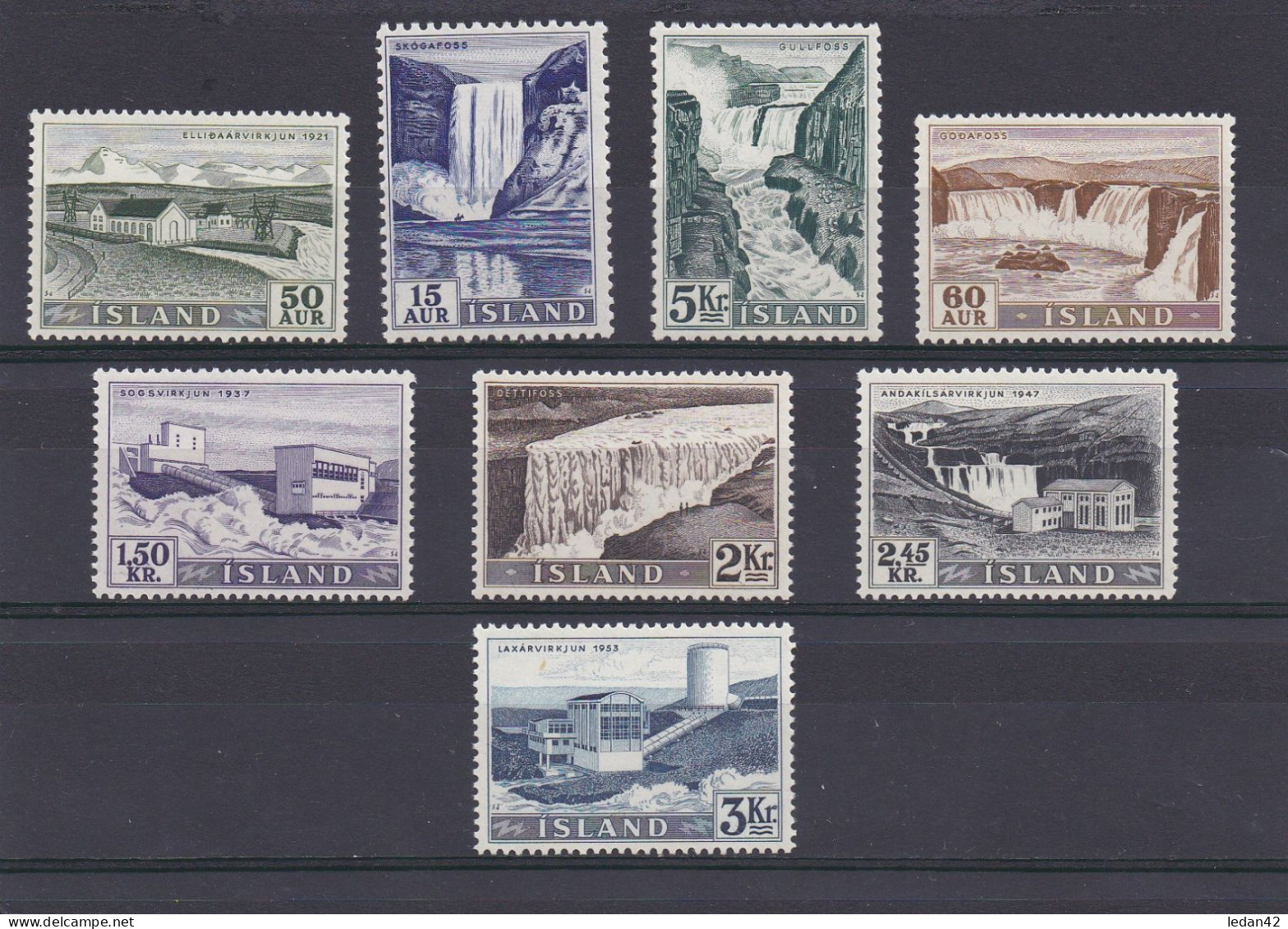 Islande 1956, Cat. Yvert N° 261/68 **.Electrification De L'Islande - Unused Stamps