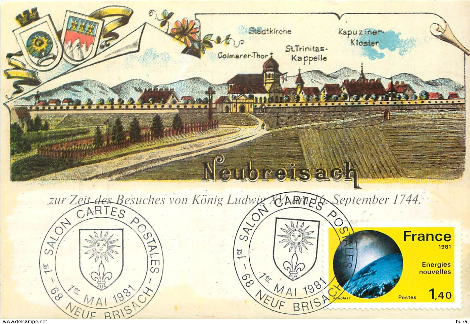 CACHET - 1er  SALON CARTES POSTALES 1981 - NEUf BREISACH  - Tijdelijke Stempels