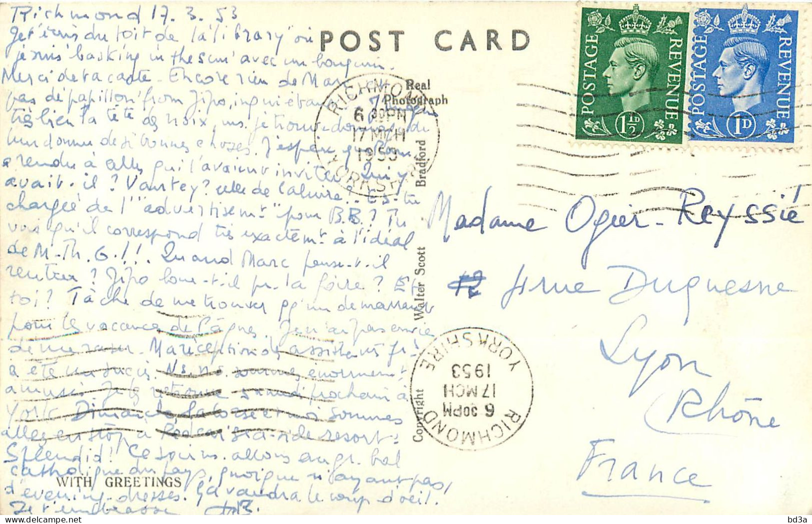 GRANDE BRETAGNE -   O. MEC Flier  RICHMOND  - 1953 - - Postmark Collection