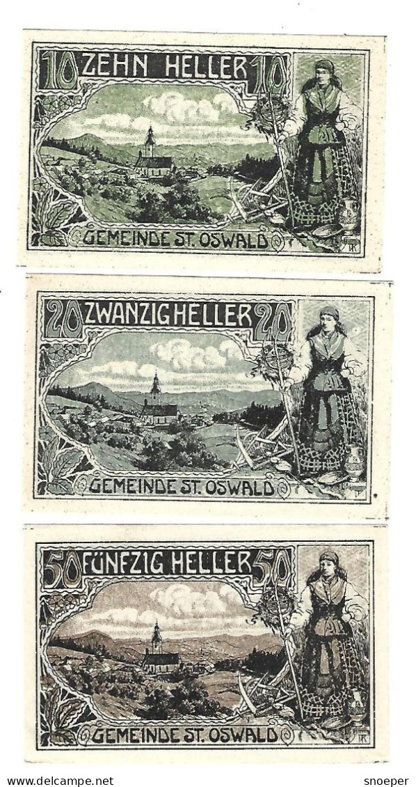 **notgeld   Austria  St  Oswald Bei Haslach  Serie Compleet  918 - Oostenrijk