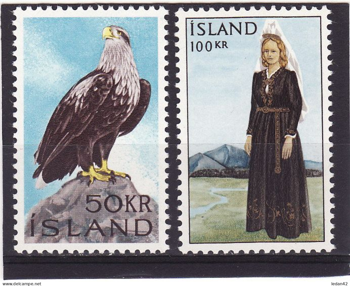 Islande 1965, Cat. Yvert N° 353/54 **, Pygargue Et Costume National. - Neufs