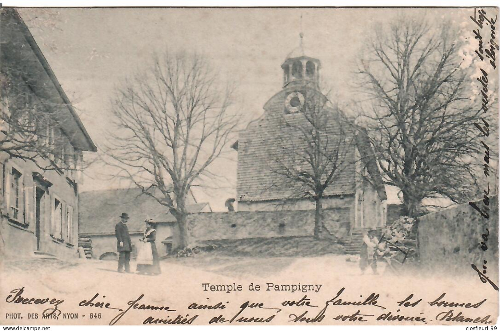 Pampigny  Le Pasteur Devant Sa Cure, Madame Et Coupe De Bois /APPLES Cachet Linéaire1900 - Pampigny