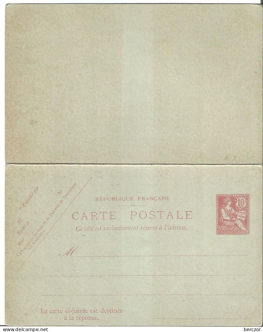 FRANCE ANNEE 1902/1906 ENTIERS TYPE MOUCHON RETOUCHE N° 124 CPRP1 DATE 221 NEUF** TB COTE 50,00 €  - Standard- Und TSC-Briefe (vor 1995)