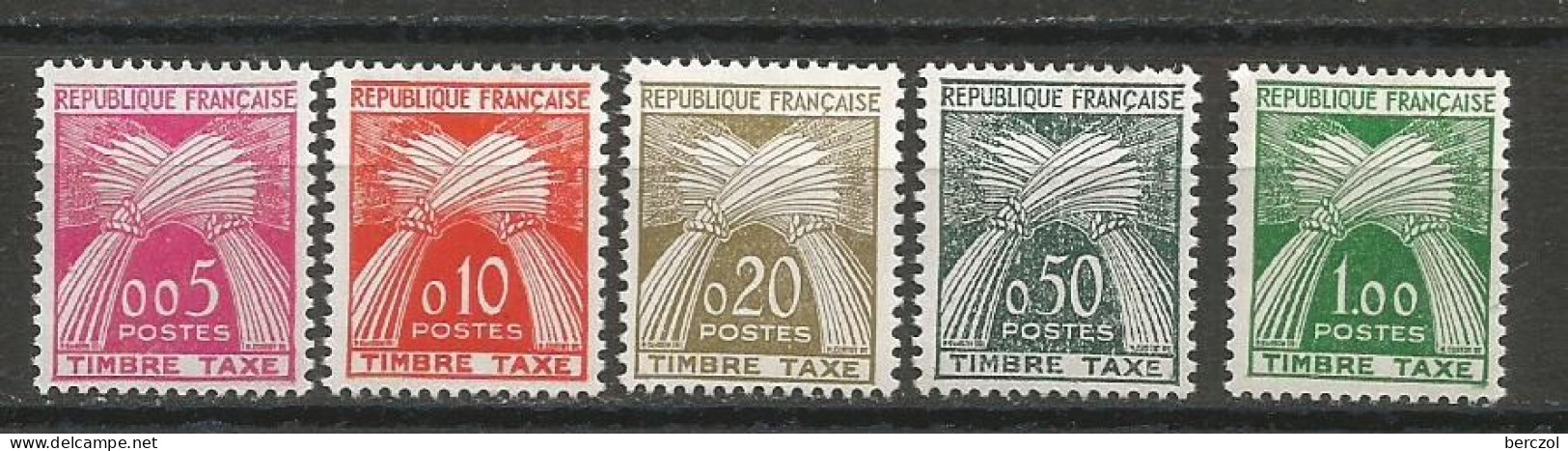 FRANCE ANNEE 1960 TAXE LOT DE 5 TP N°90 à 94 NEUFS ** MNH TB COTE 70,00 €  - 1960-.... Mint/hinged