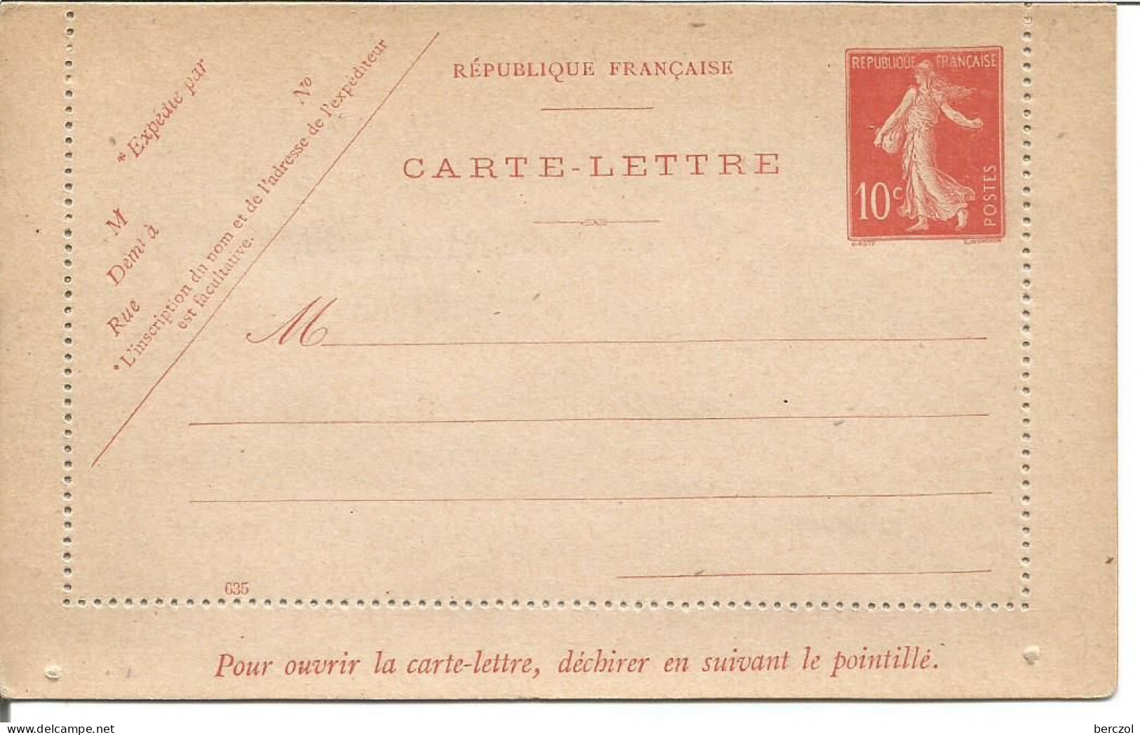 FRANCE ANNEE1906 ENTIERS TYPE SEMEUSE FOND PLEIN A INSCRIPTIONS MAIGRES N° 135 CL2 DATE 635 NEUF** TB COTE 18,00 €  - Cartes-lettres