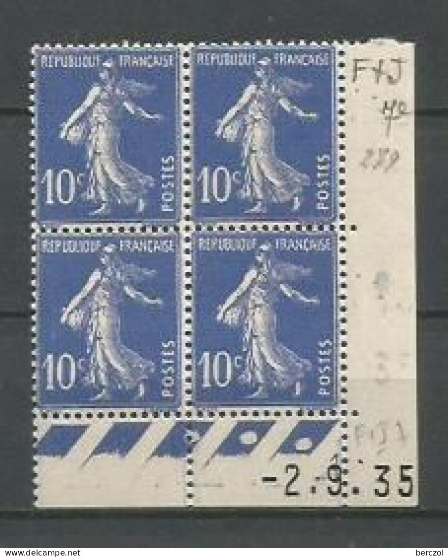 FRANCE ANNEE 1932/1937 N°279 BLOCS DE 4EX NEUFS** MNH COIN DATE 2/9/35 TB COTE 20,00 €  - 1930-1939