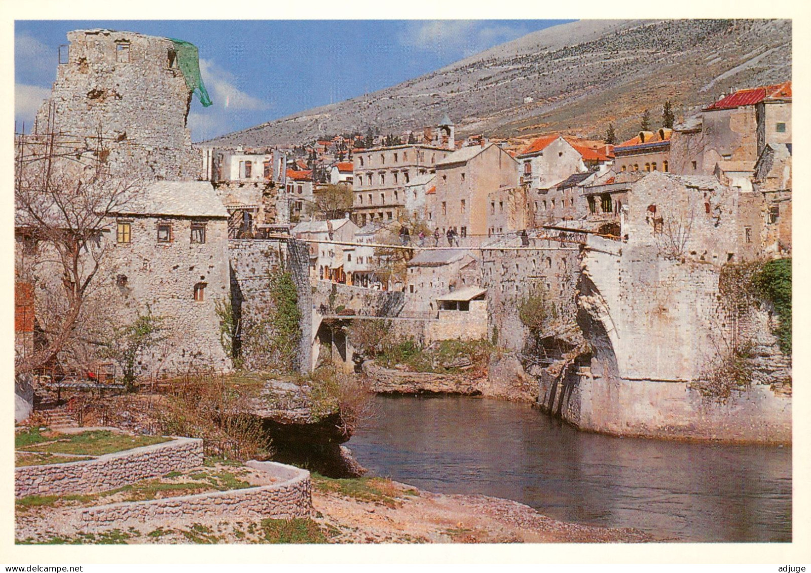 Guerre Bosnie-Herzegovine, MOSTAR, Ruines Du Vieux Pont "Stari Most" Datant De L'Empire Ottoman Sur La Neretva - Bosnie-Herzegovine