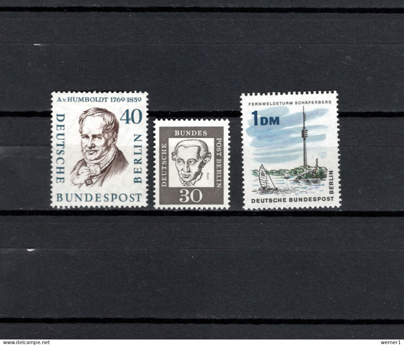 Germany - Berlin 1959/1966 Space, Alexander Von Humboldt, Imanuel Kant, Radio Tower 3 Stamps MNH - Europa