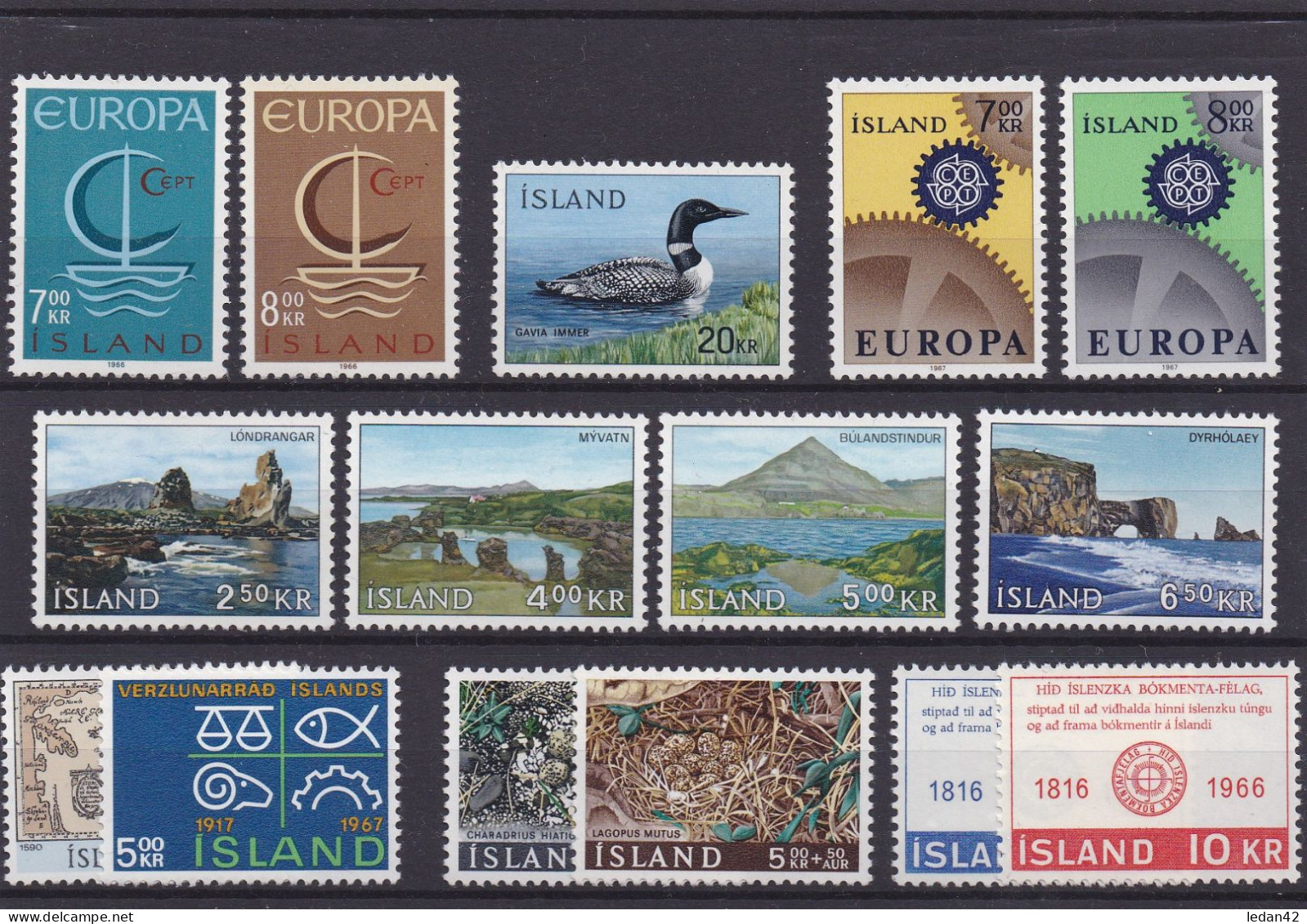 Islande 1966/67, Cat. Yvert N° Années Complètes ** - Unused Stamps