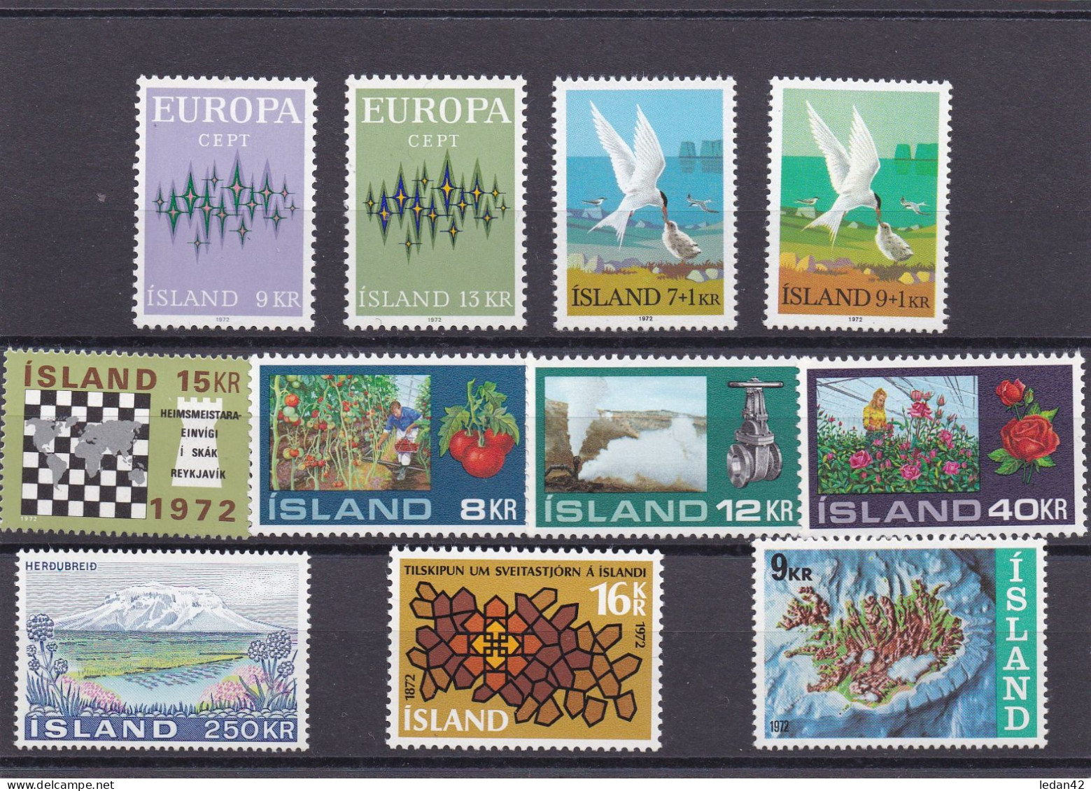 Islande 1972, Cat. Yvert  Année Complète ** - Nuevos