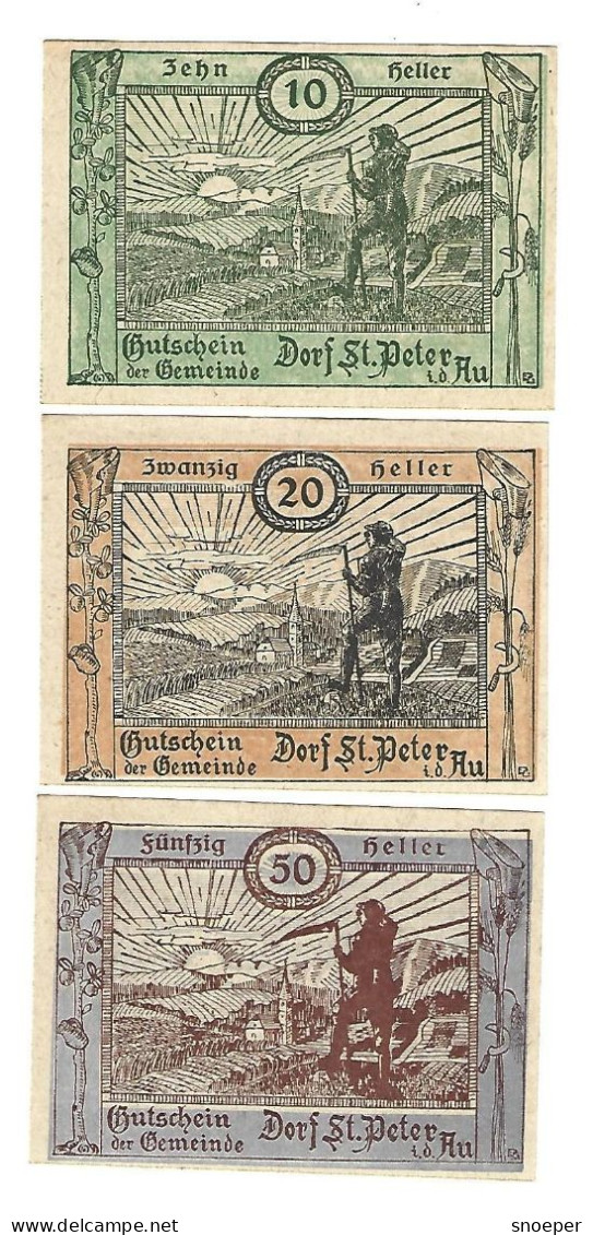 **notgeld   Austria  St Peter In Der Au  Serie Compleet  923a - Autriche