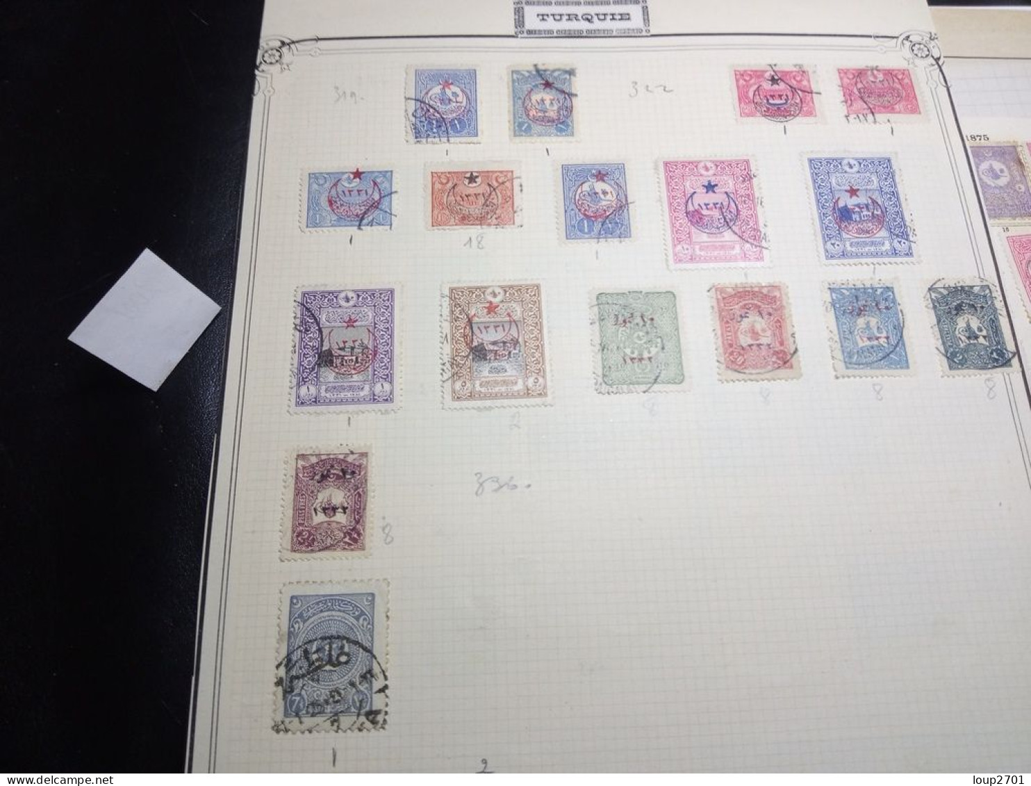 DM915 GROS LOT FEUILLES TURQUIE ANCIENS A TRIER COTE++ DEPART 10€ - Colecciones (en álbumes)