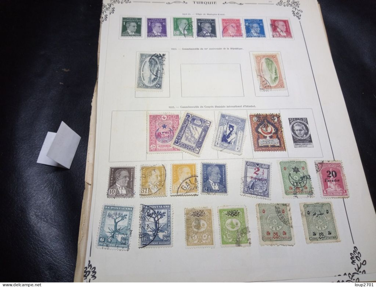 DM915 GROS LOT FEUILLES TURQUIE ANCIENS A TRIER COTE++ DEPART 10€