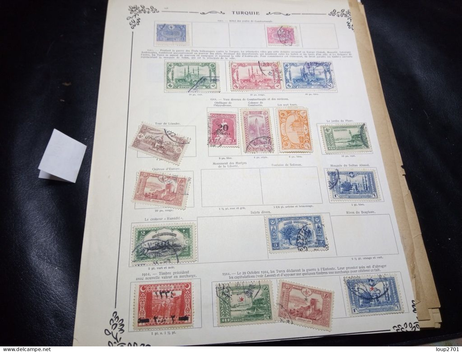 DM915 GROS LOT FEUILLES TURQUIE ANCIENS A TRIER COTE++ DEPART 10€