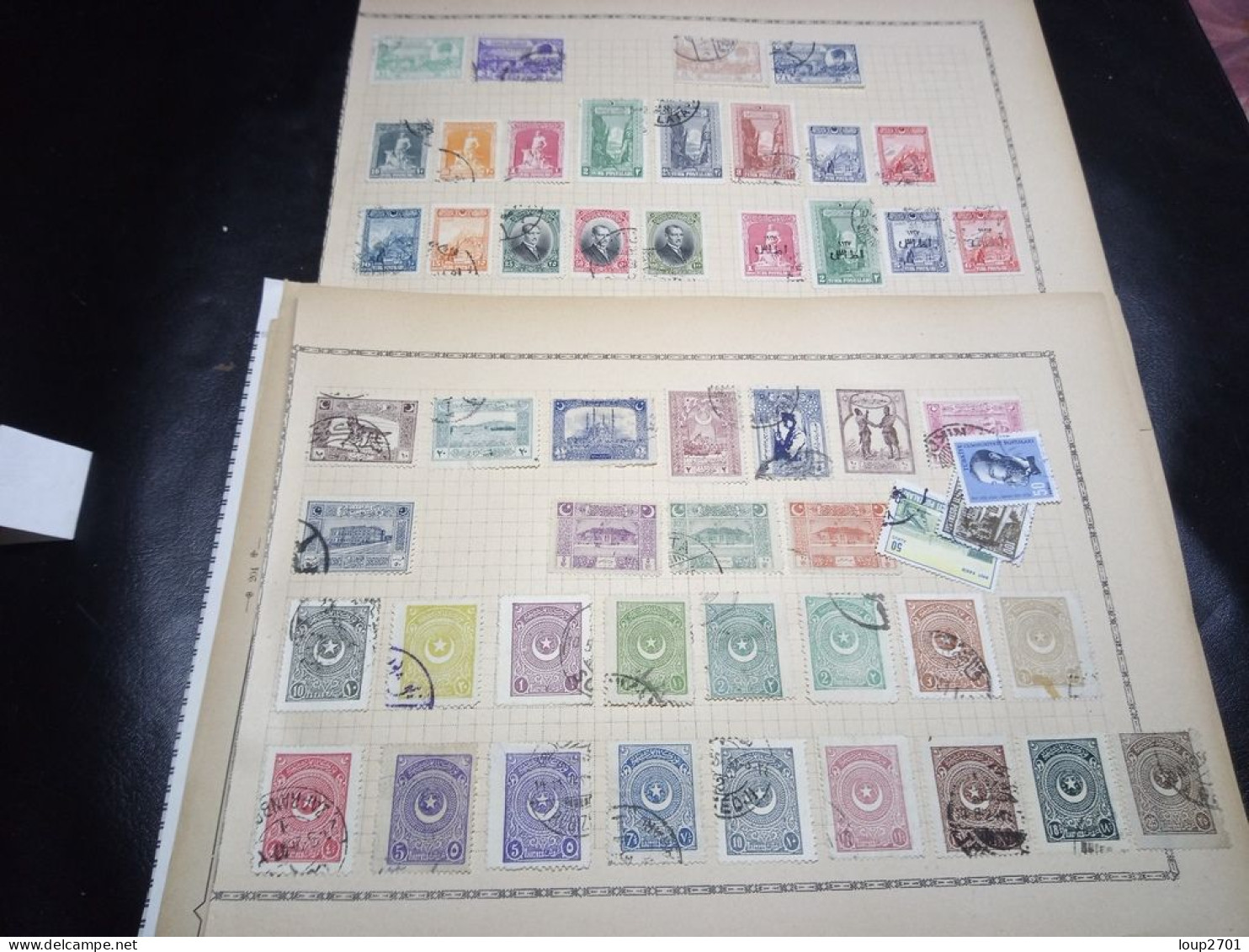 DM915 GROS LOT FEUILLES TURQUIE ANCIENS A TRIER COTE++ DEPART 10€