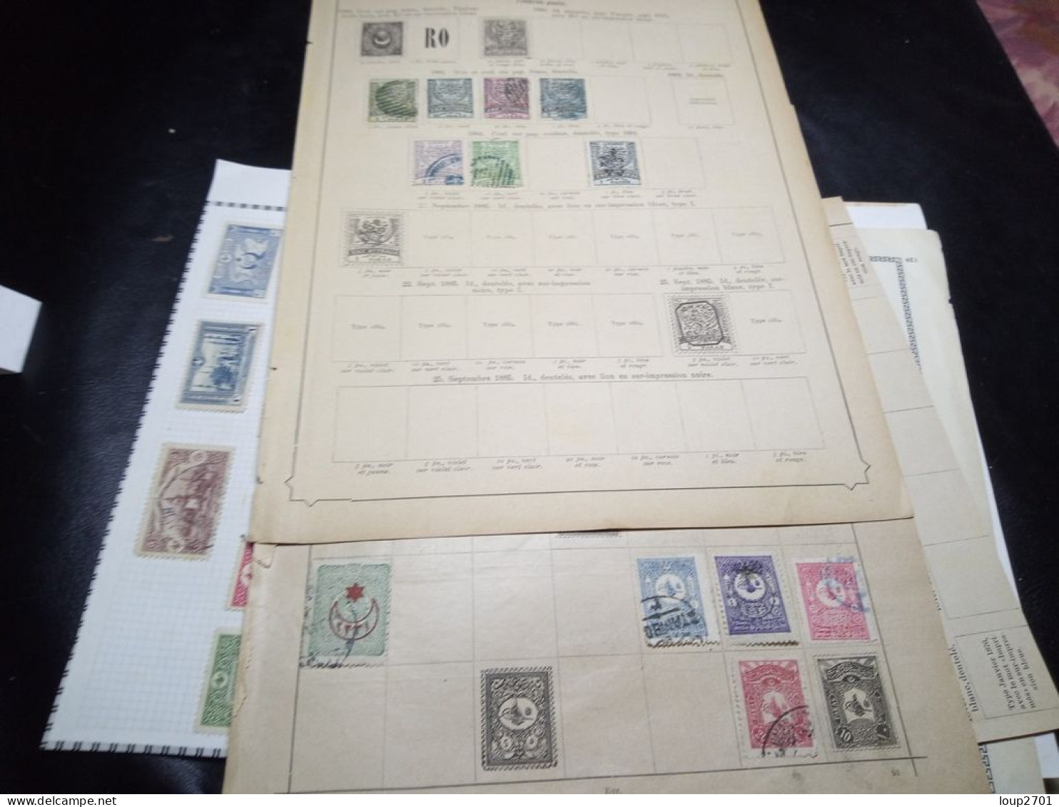 DM915 GROS LOT FEUILLES TURQUIE ANCIENS A TRIER COTE++ DEPART 10€