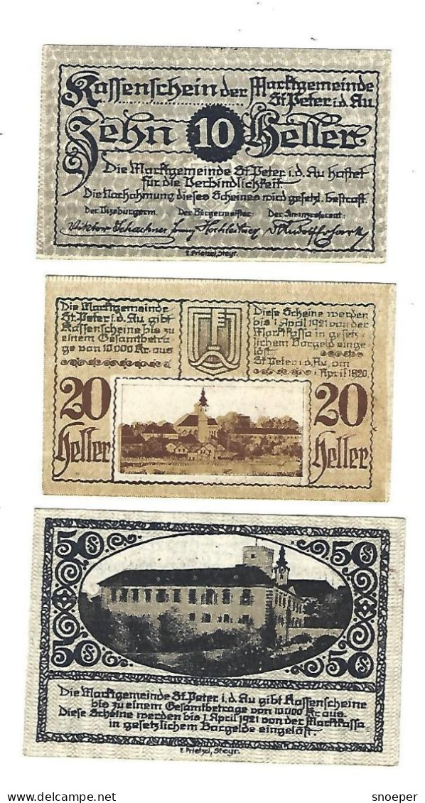 **notgeld   Austria  St Peter In Der Au  Serie Compleet  924a - Austria