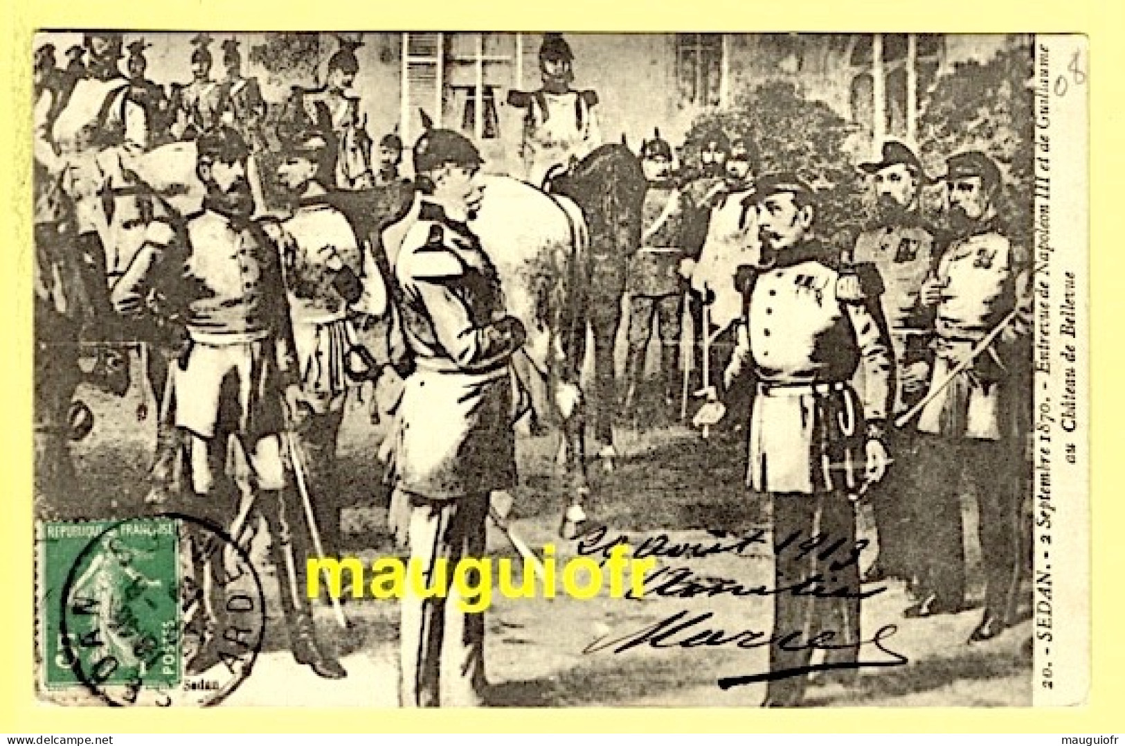 GUERRE DE 1870-71 / SEDAN 2 SEPTEMBRE 1870. ENTREVUE DE NAPOLÉON III ET DE GUILLAUME AU CHÂTEAU DE BELLEVUE (08) - Guerres - Autres
