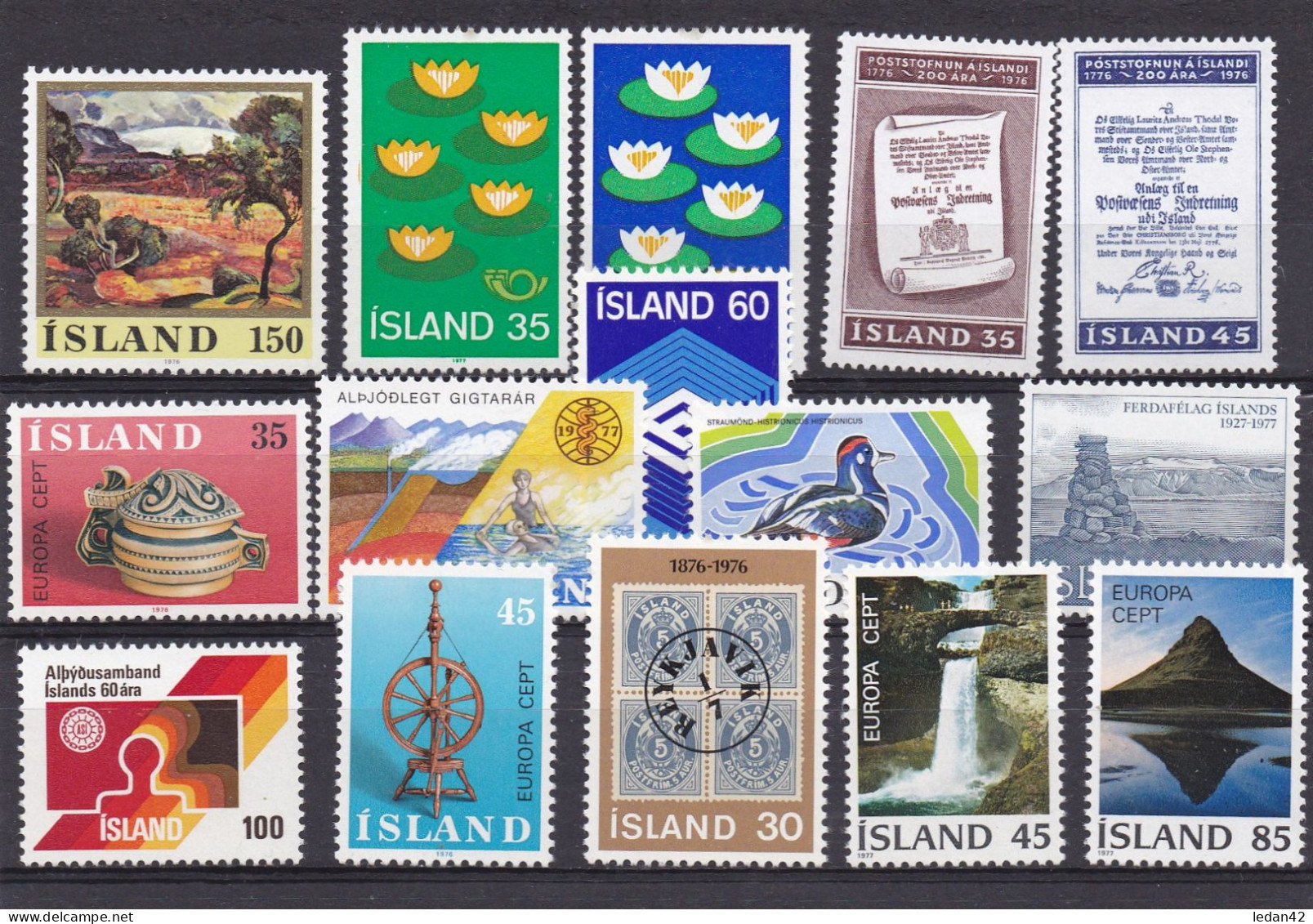 Islande 1976/77, Cat.Yvert Années Complètes ** - Ungebraucht