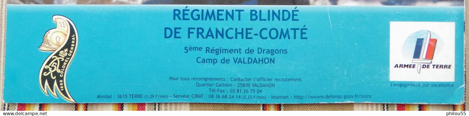 Lot 5eme REGIMENT DE DRAGONS BLINDE DE FRANCHE COMTE Camp De VALDAHON - Francese