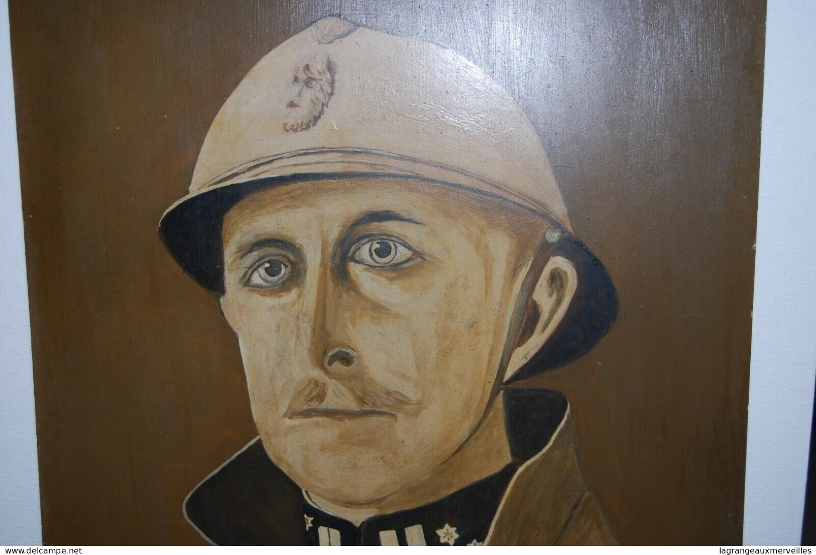 A1 Ancien Portrait - Homme Militaire - Signé Deschamps - Autres & Non Classés