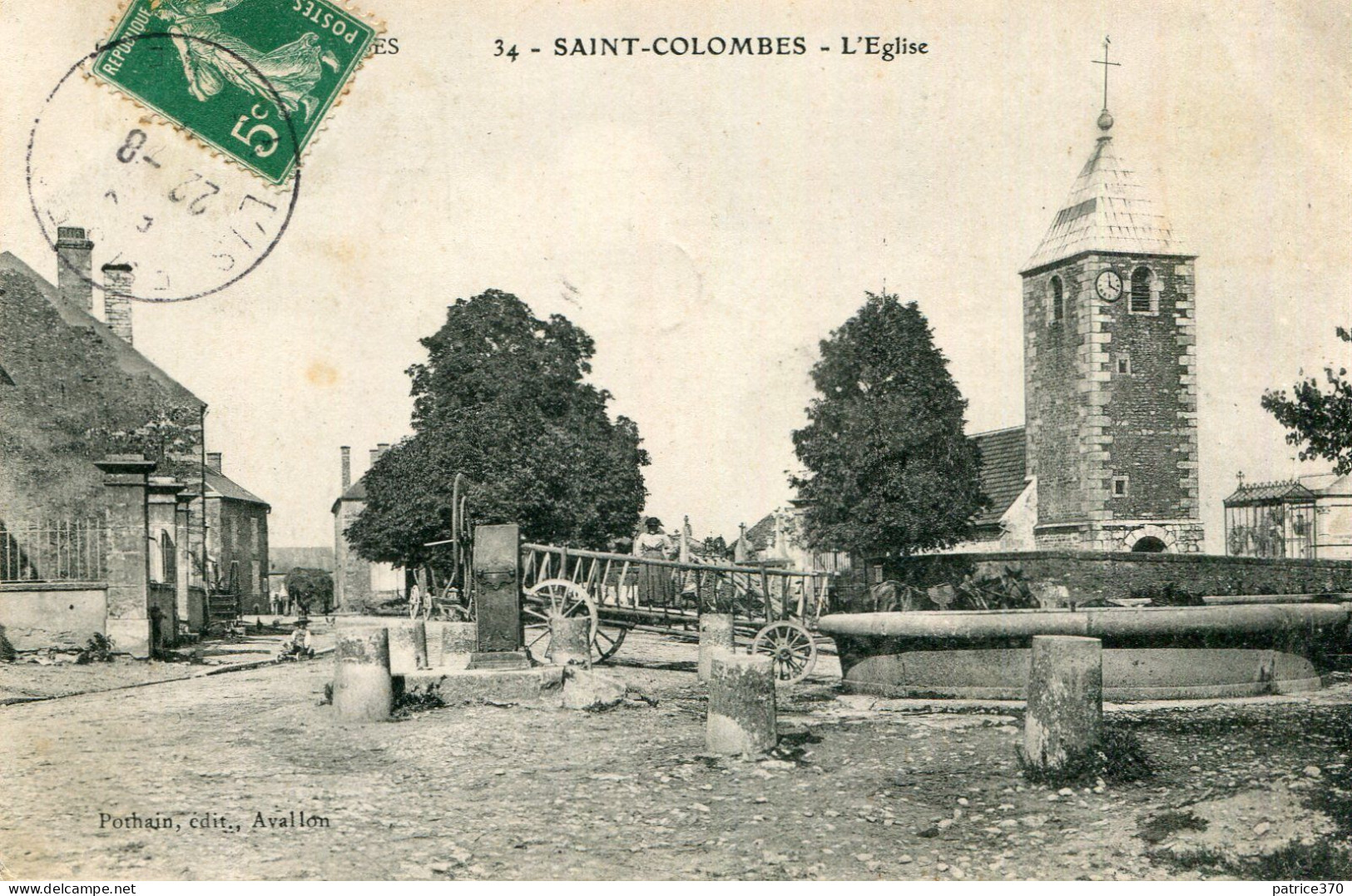 Carte L'église à SAINT COLOMBES COLOMBE ? Sainte ? A Identifier Tombereau Pompe à Eau - To Identify