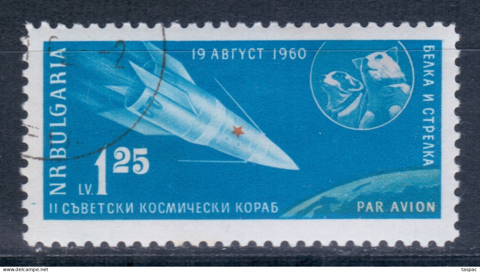 Bulgaria 1961 Mi# 1197 Used - Sputnik 5 And Dogs Belka And Strelka / Space - Europe