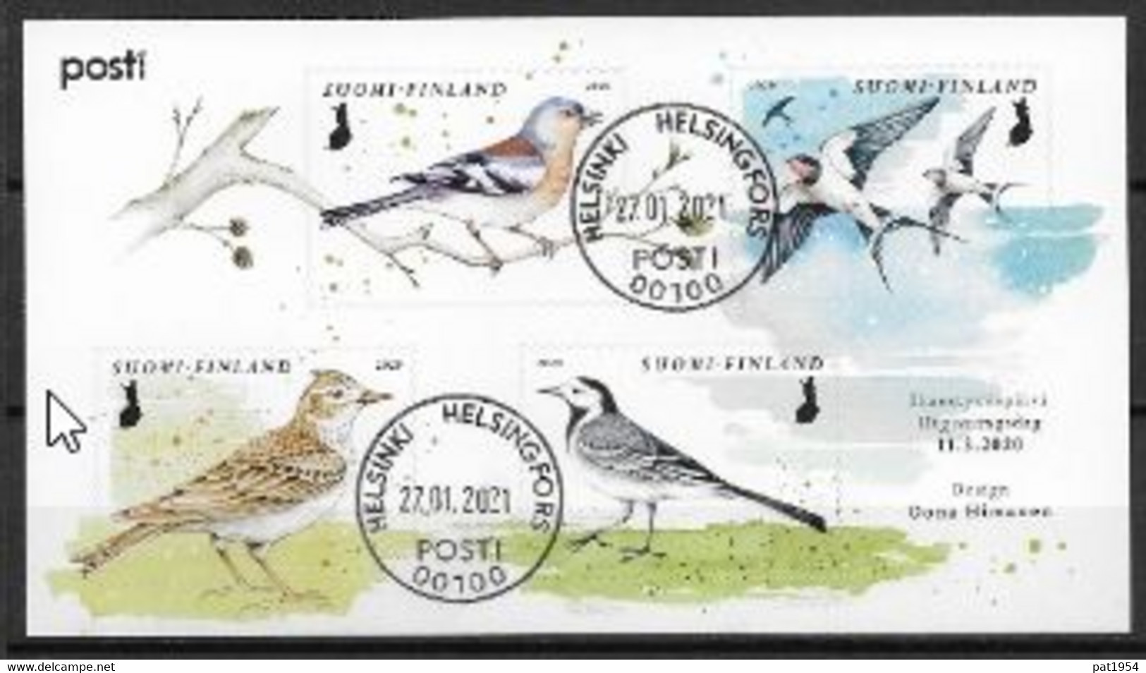 Finlande 2020 Bloc Avec 2653/2656 Oblitéré Oiseaux - Carnets