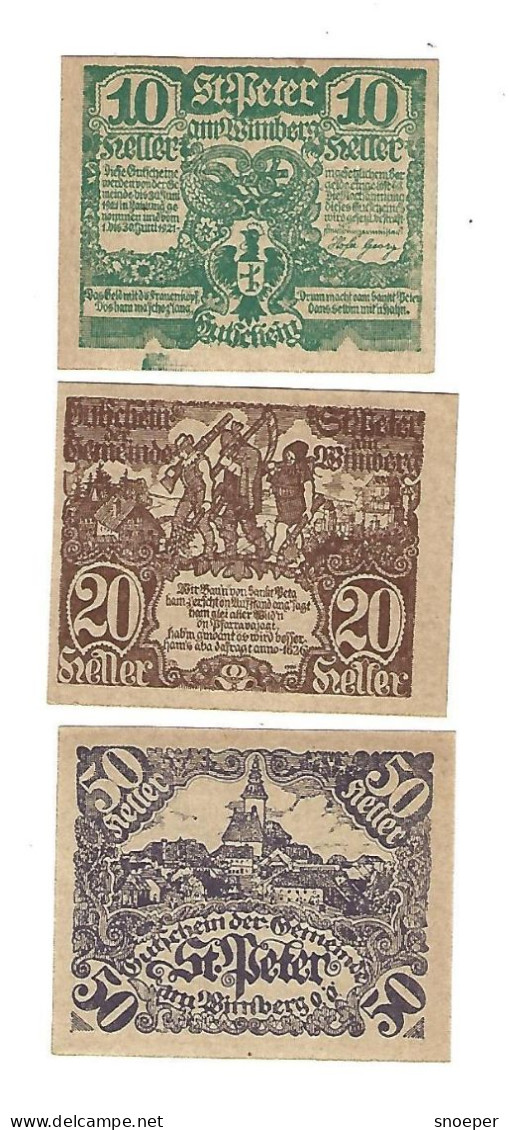 **notgeld   Austria  St Peter Am Wimberg Serie Compleet 926 - Oesterreich