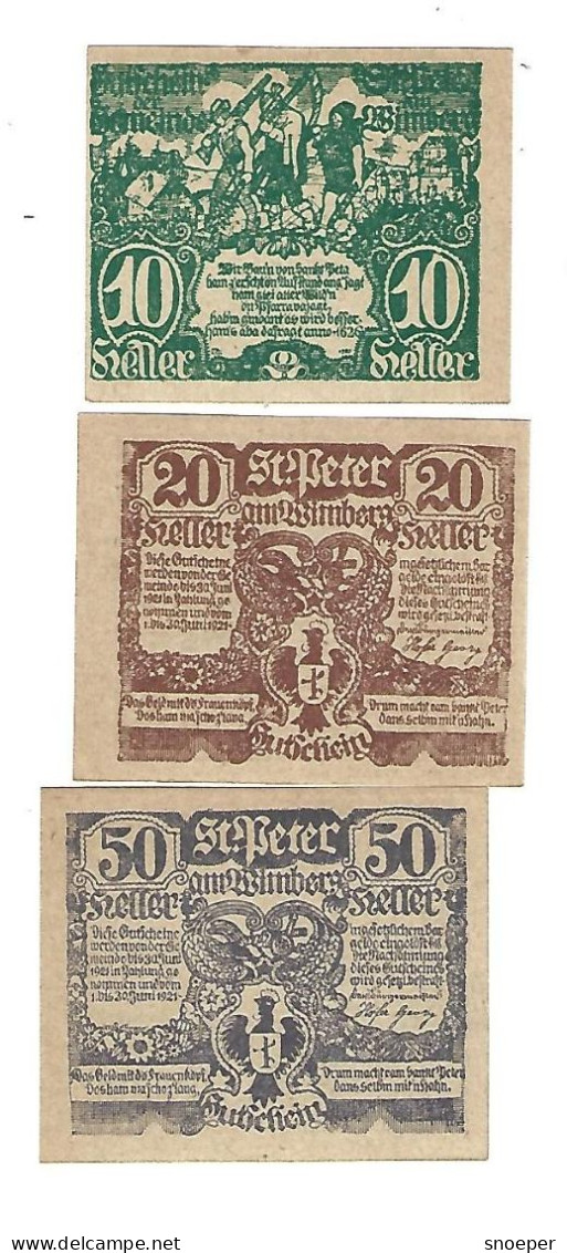 **notgeld   Austria  St Peter Am Wimberg Serie Compleet 926 - Autriche