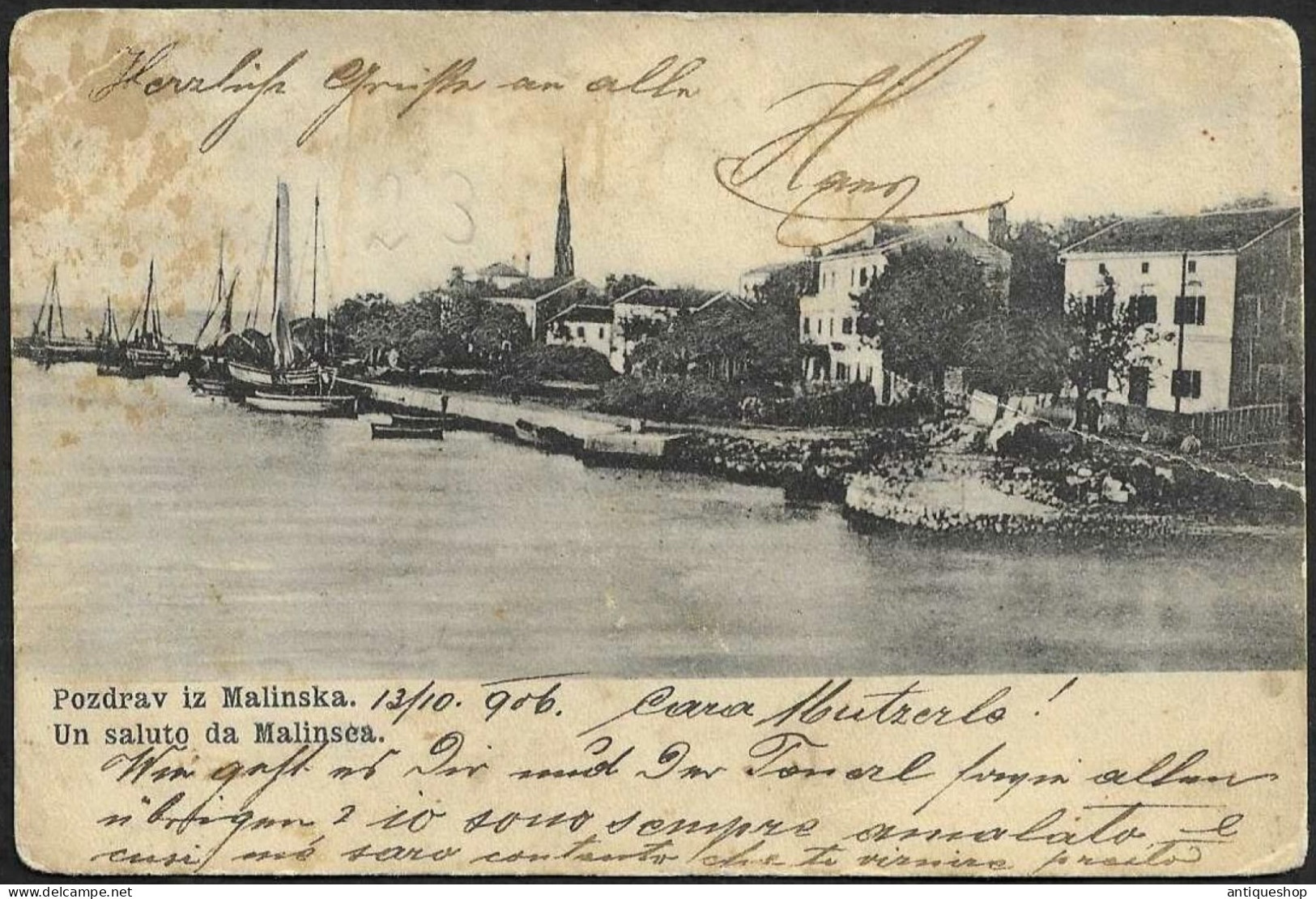 Croatia-----Malinska (Krk)-----old Postcard - Croatia