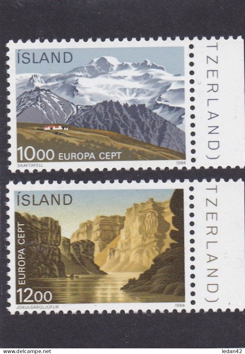 Islande 1986. Cat.Yvert N° 601/602 **. Europa, Protection De La Nature - Ongebruikt