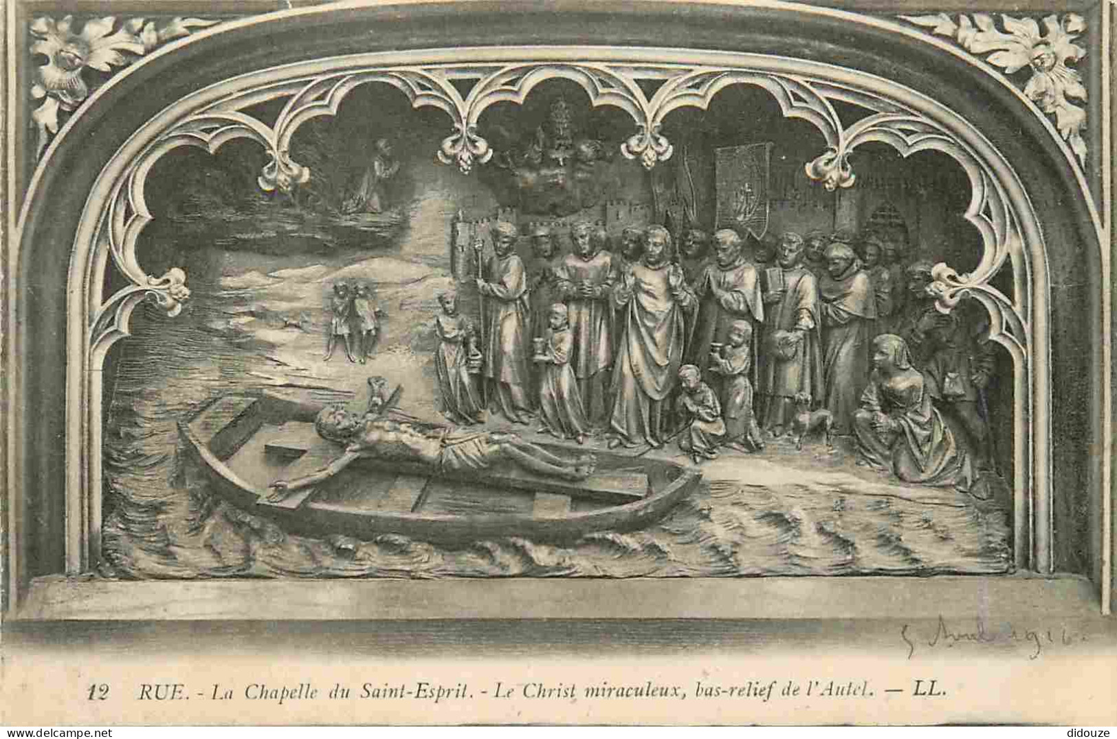 80 - Rue - Intérieur De La Chapelle Du Saint Esprit - Le Christ Miraculeux - Bas-relief De L'Autel - Art Religieux - Cor - Rue