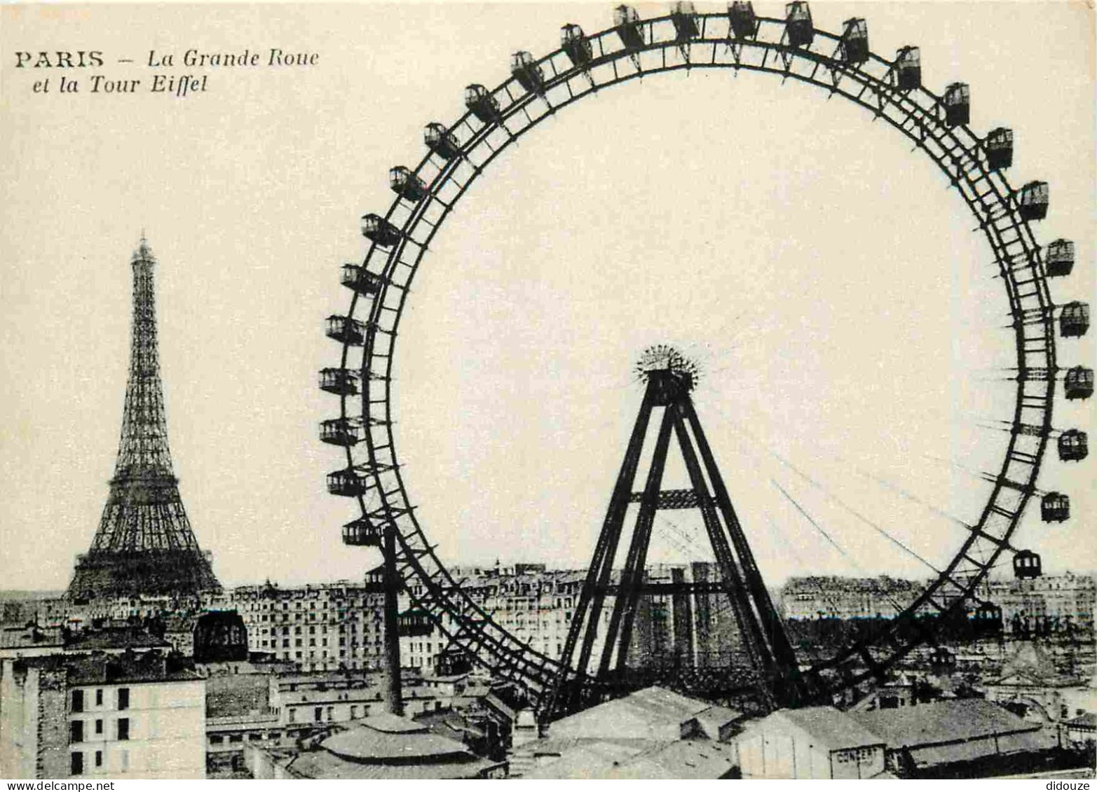 Reproduction CPA - 75 Paris - La Grande Roue Et La Tour Eiffel - Paris Passé Qui S'en Va - 39 - CPM - Carte Neuve - Voir - Non Classés