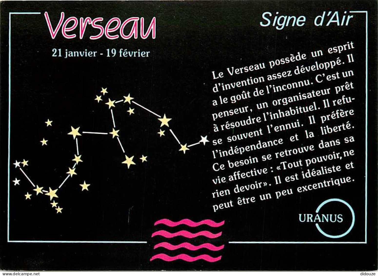 Astrologie - Signe De Feu - Verseau - CPM - Carte Neuve - Voir Scans Recto-Verso - Astrología