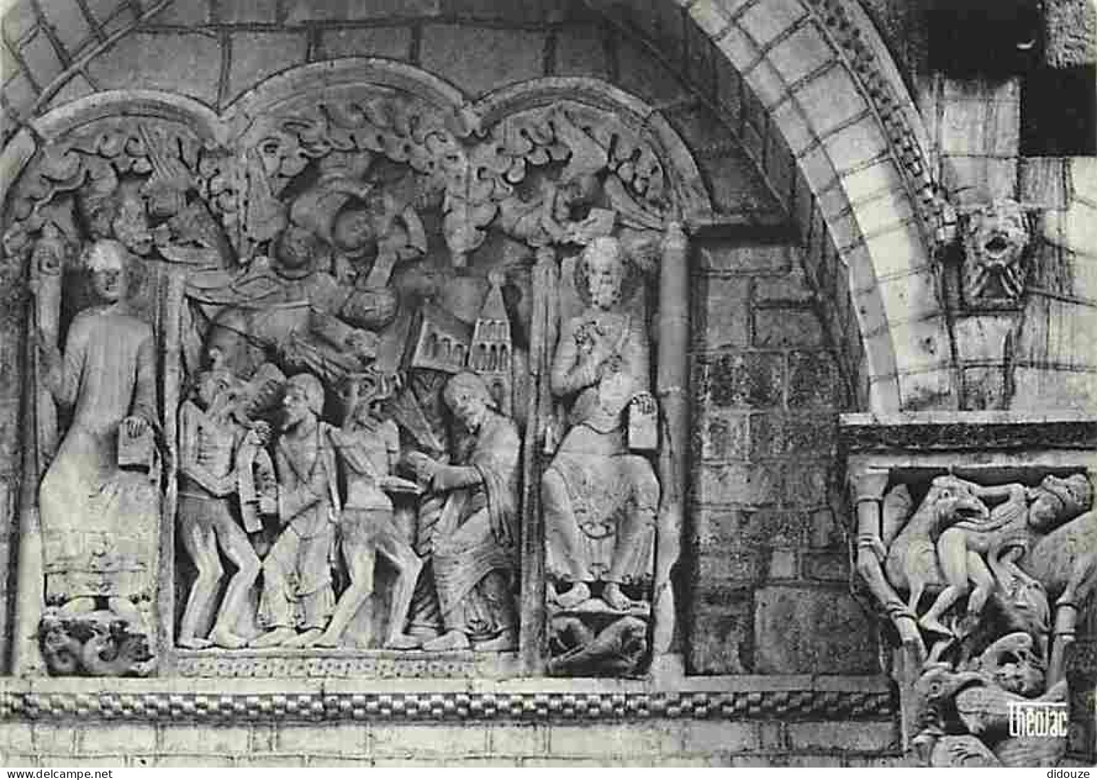 Art - Art Religieux - Souillac - Abbatiale - Portail Intérieur - Détail Du Bas Relief Représentant La Légende Du Moine T - Gemälde, Glasmalereien & Statuen