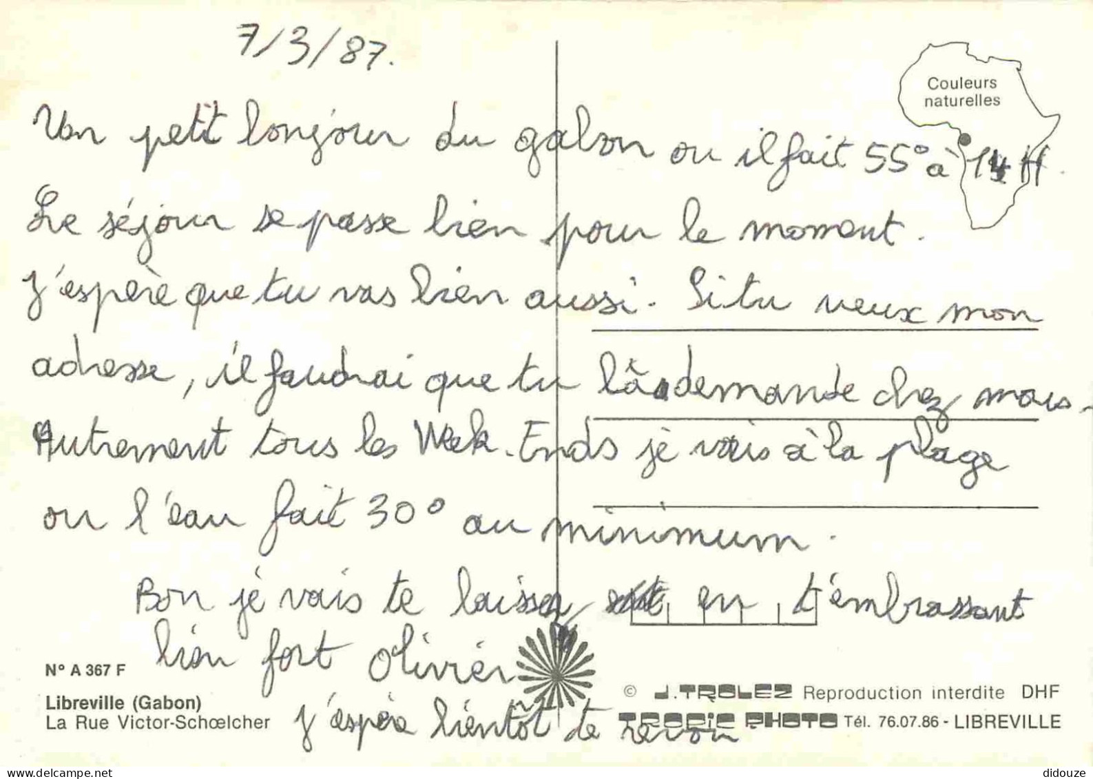 Gabon - Libreville - La Rue Victor-Schoelcher - Automobiles - CPM - Voir Scans Recto-Verso - Gabón